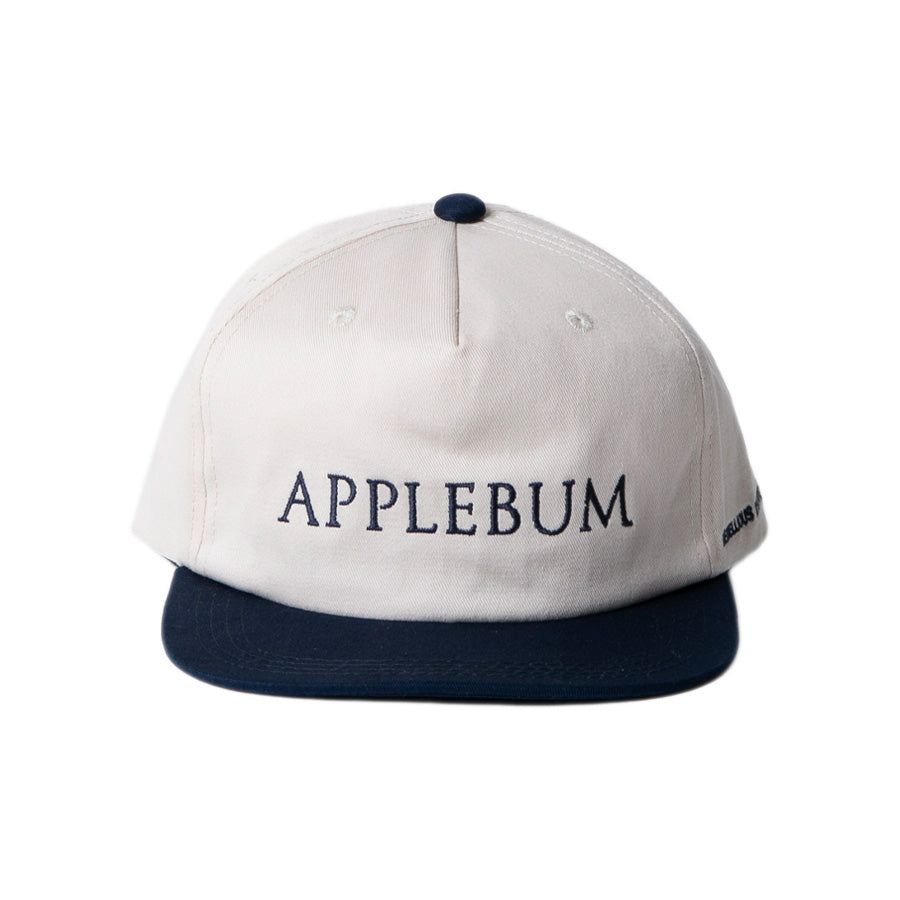 APPLEBUM 5パネルキャップ ナチュラル ネイビー 正面