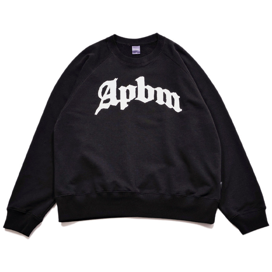 APPLEBUM Apbm Crew Sweat 13oz ブラック 正面