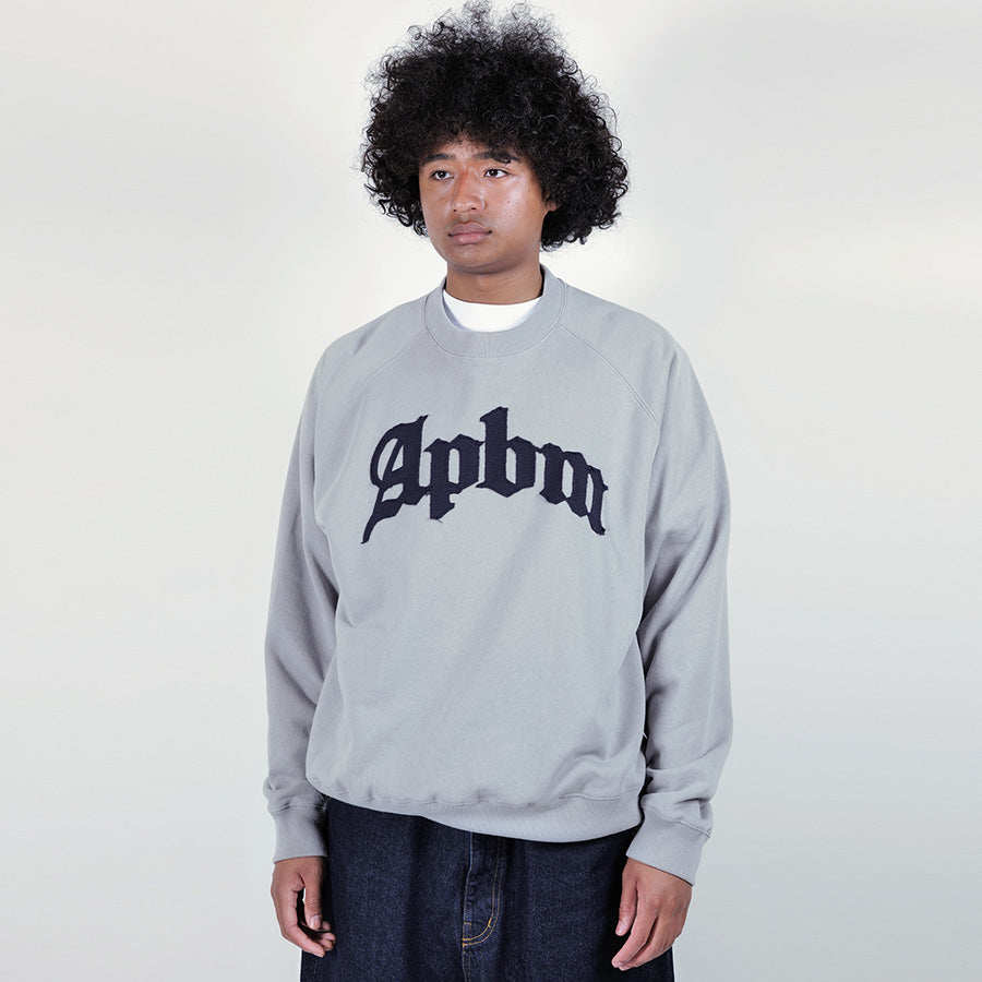 APPLEBUM Apbm Crew Sweat グレー 着用イメージ 正面
