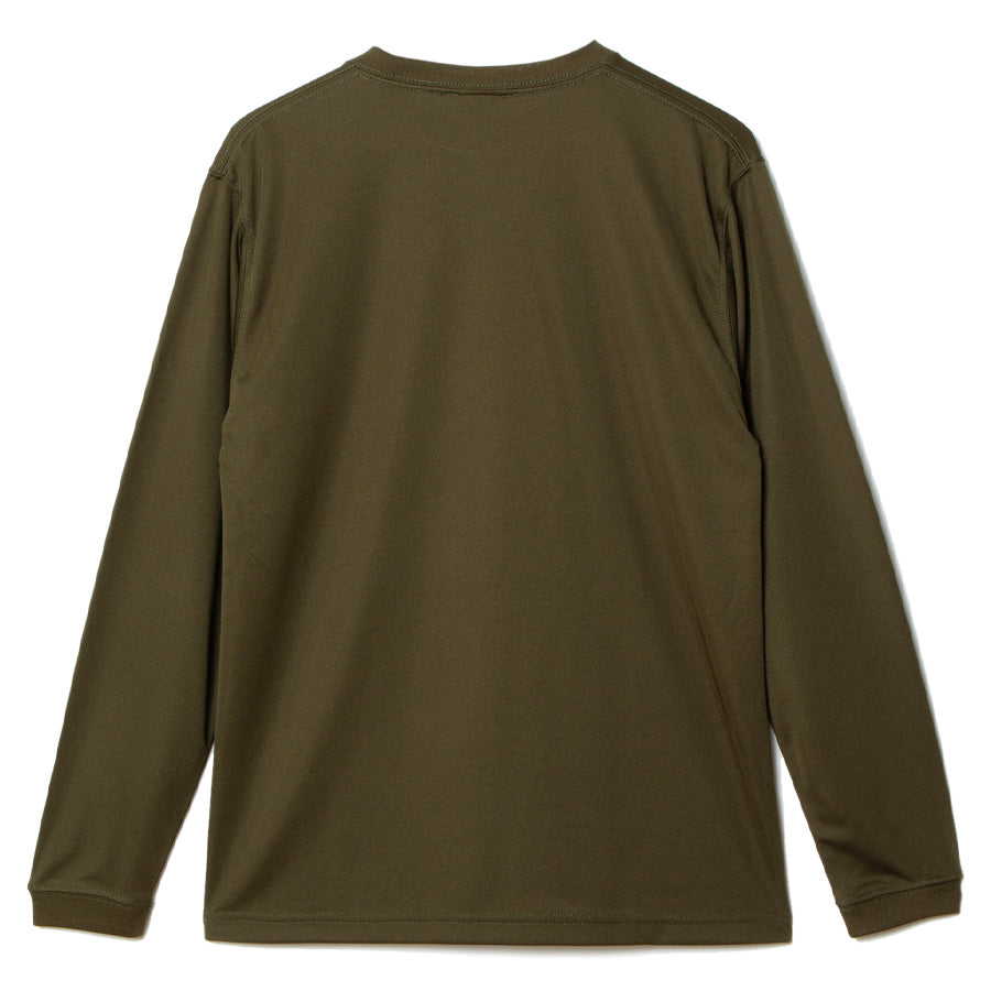 APPLEBUM ドライ ロングスリーブTシャツ オリーブ 背面