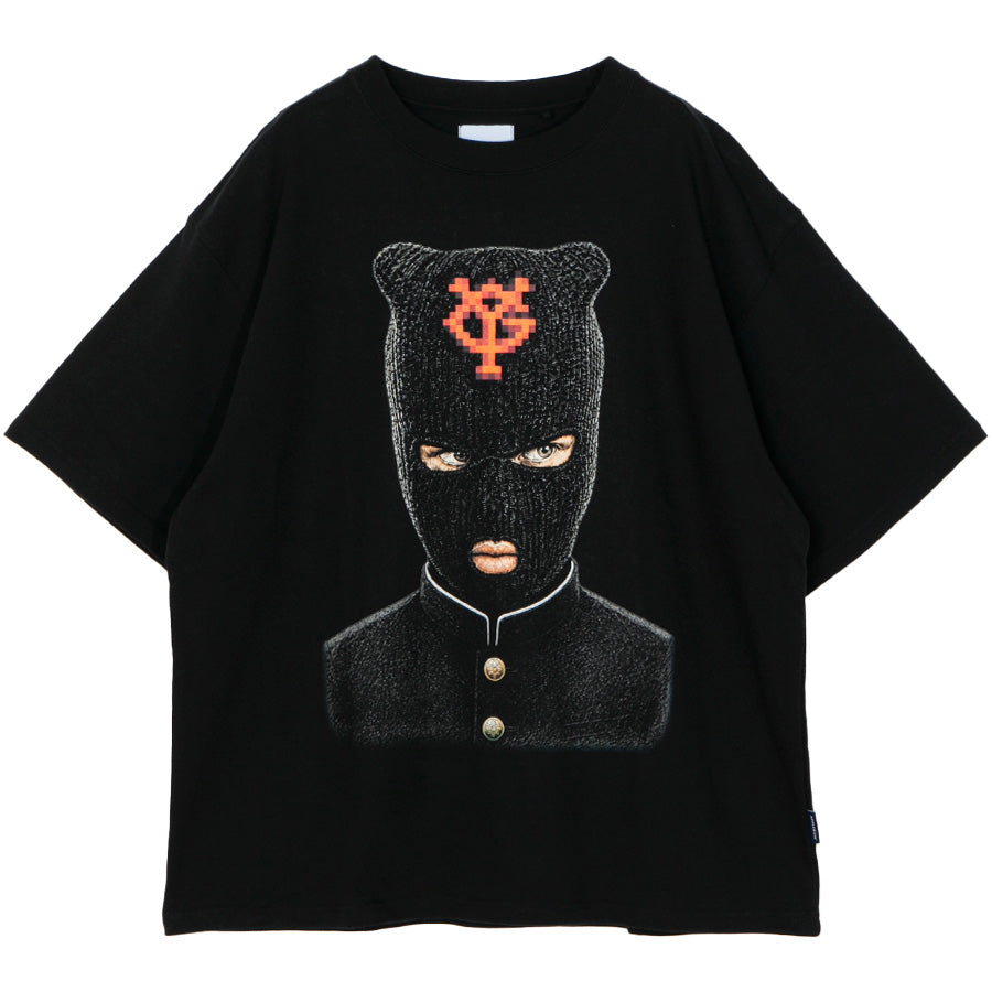 APPLEBUM（アップルバム）BALACLAVA T-SHIRT Tシャツ ブラック 平置き正面 EA2621104