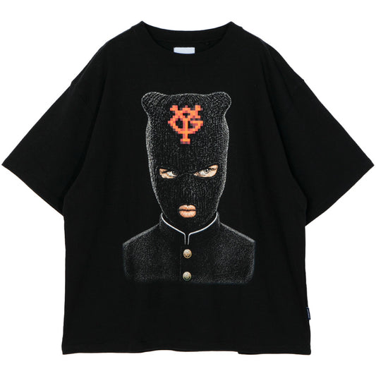 APPLEBUM（アップルバム）BALACLAVA T-SHIRT Tシャツ ブラック 平置き正面 EA2621104