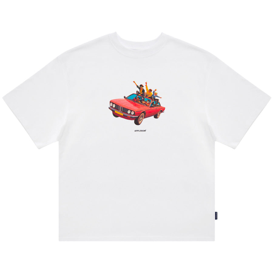 APPLEBUM Bassline Cruisers T-shirt 12oz ホワイト 正面