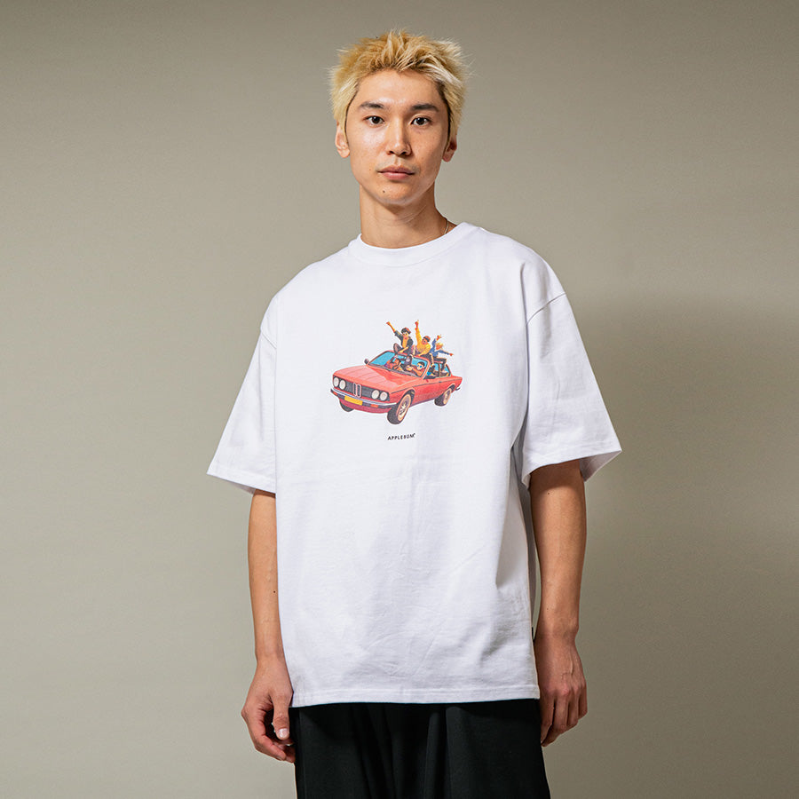 APPLEBUM Bassline Cruisers T-shirt 12oz ホワイト 着用イメージ