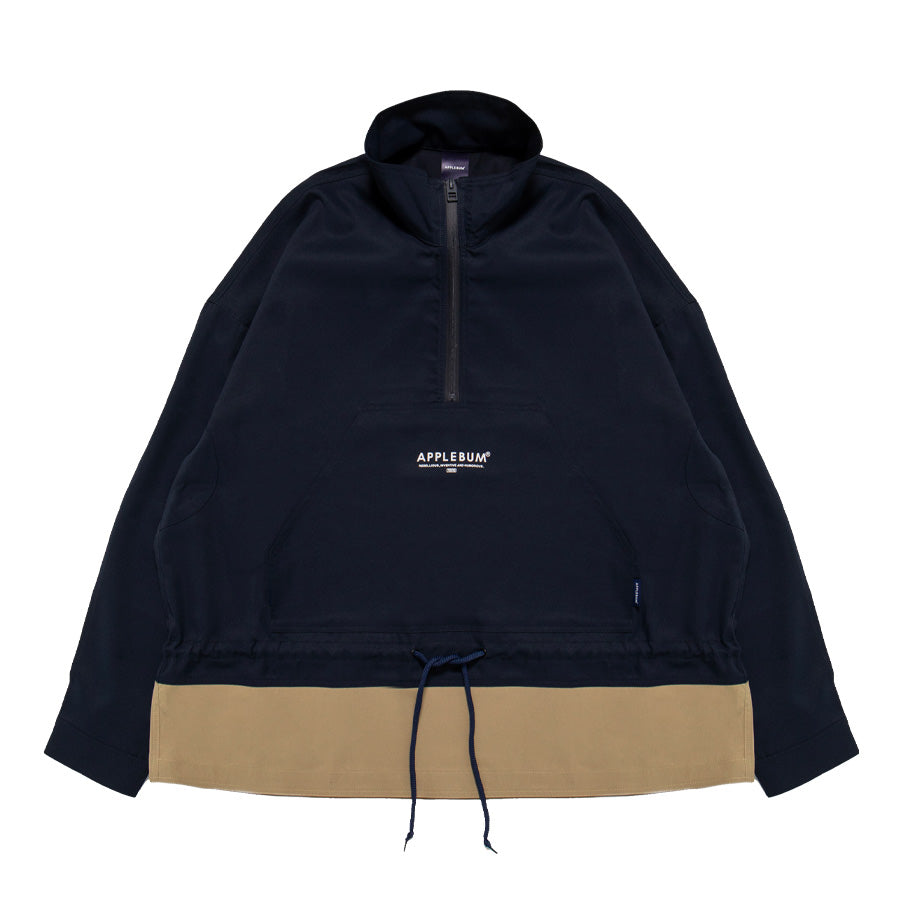 APPLEBUM ハーフジップ アノラック ネイビー ベージュ 正面