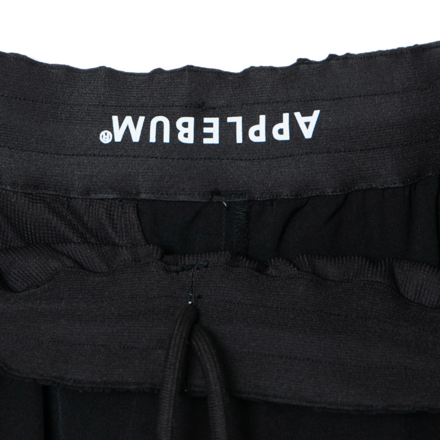 APPLEBUM Authentic Hoopers Shorts ブラック ウエストロゴディテール