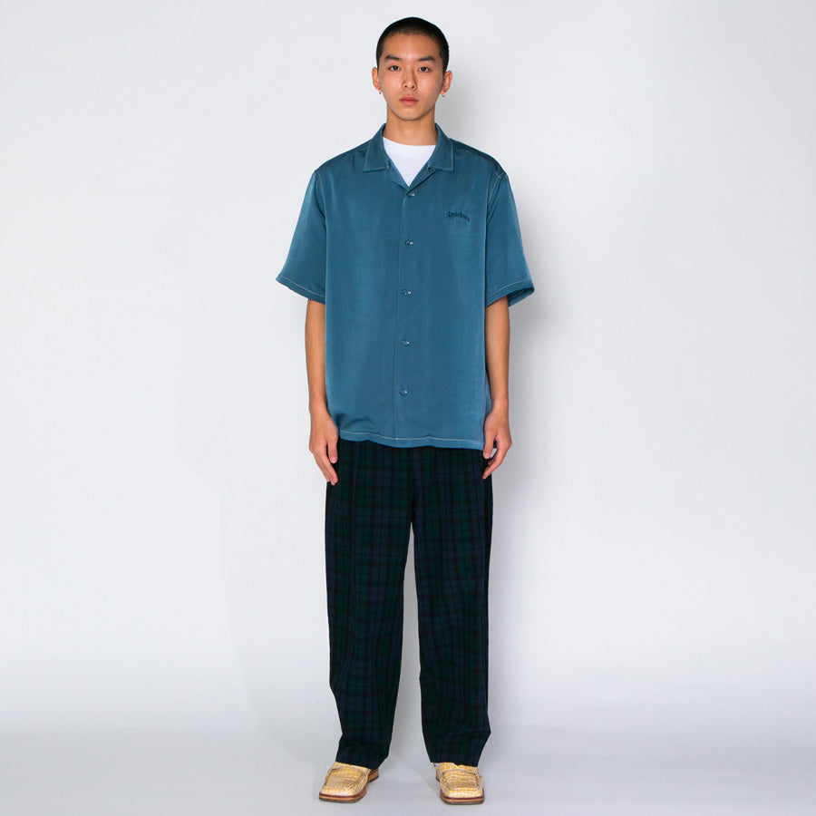 APPLEBUM Banshu Organic Wide Pants ブラックウォッチ モデル着用 全身