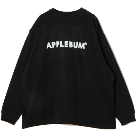 APPLEBUM Bling Bling Logo L/S T-shirt 12oz ブラック 正面