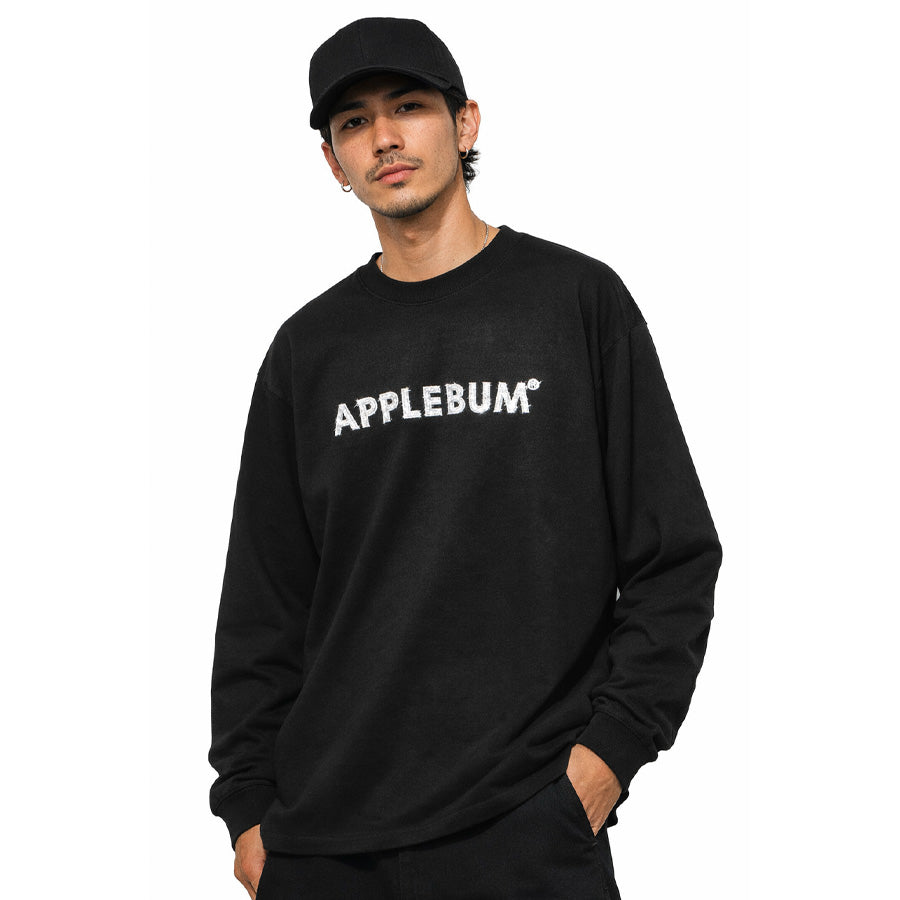 APPLEBUM Bling Bling Logo L/S T-shirt ブラック メンズ 着用