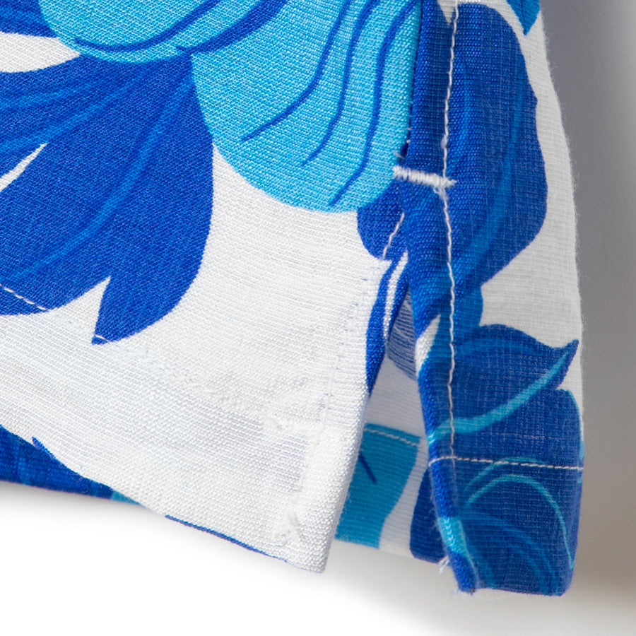 APPLEBUM Tropical Aloha ブルー 裾スリットディテール