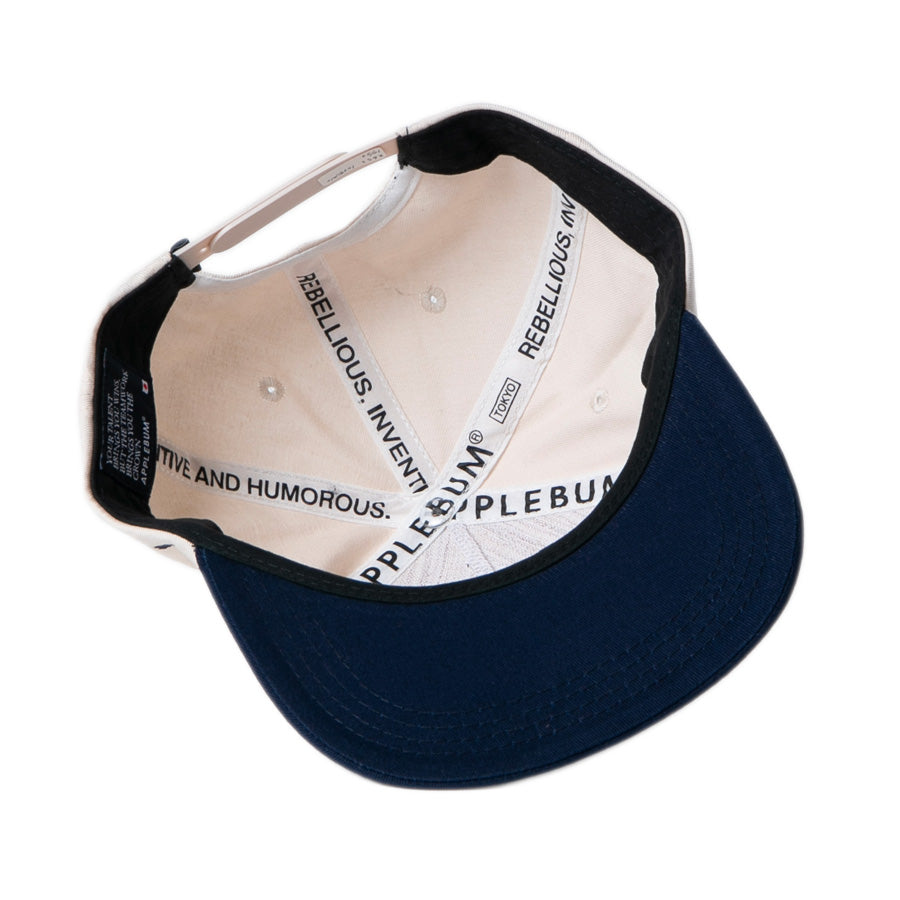 APPLEBUM キャップ 裏側 ナチュラル ネイビー