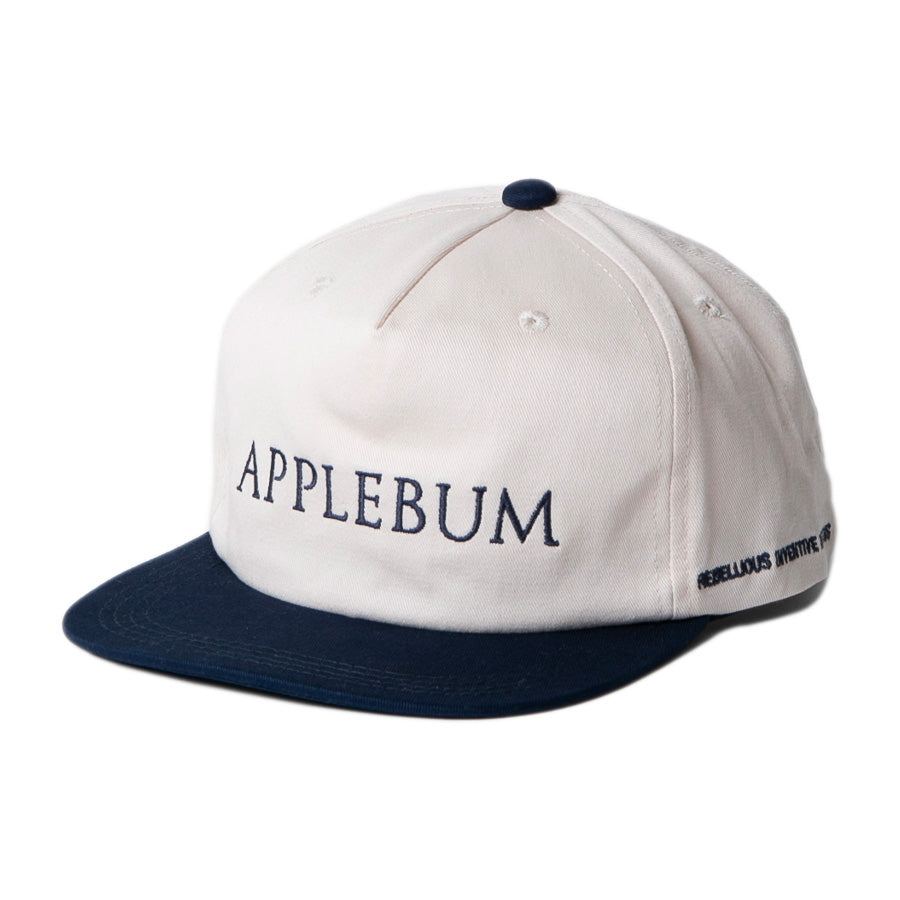 APPLEBUM キャップ ナチュラル ネイビー 左斜め