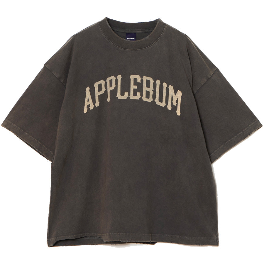 APPLEBUM ダメージTシャツ ダイドブラック 正面平置き