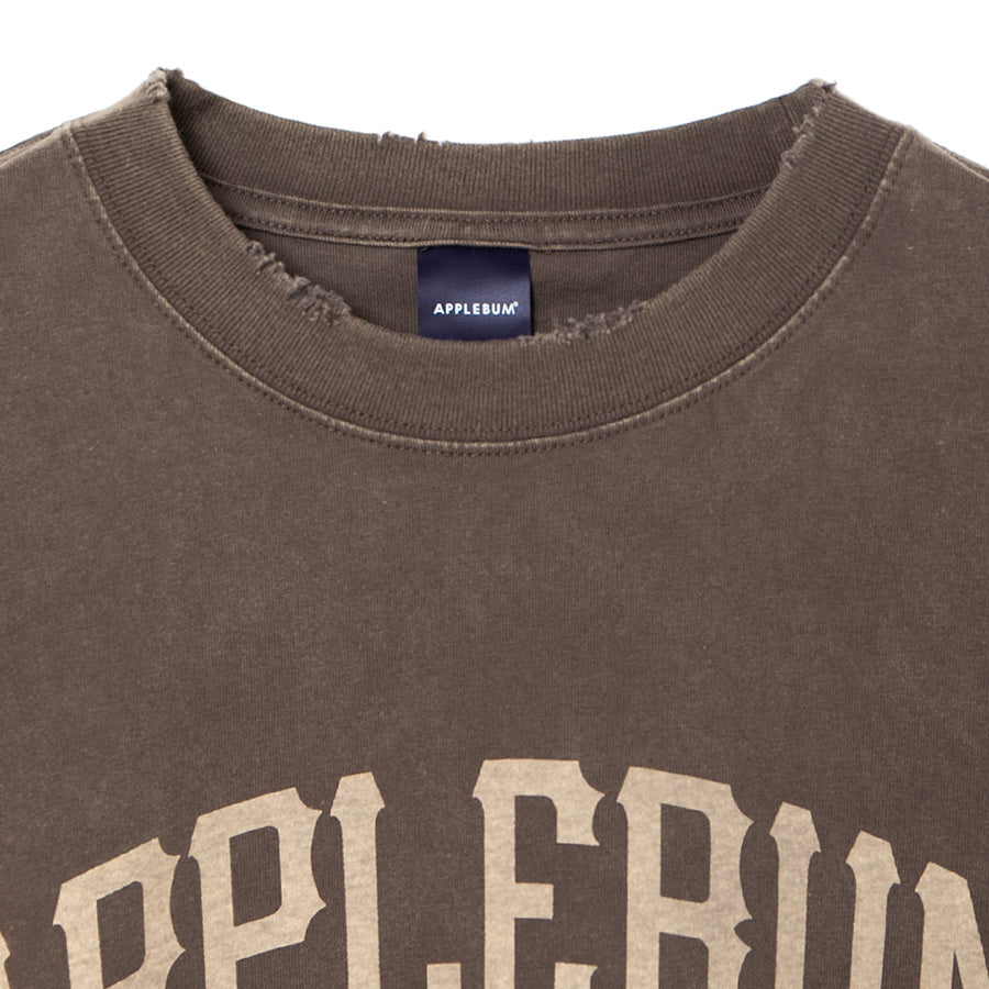 APPLEBUM ネックリブ ダメージ ブラウン