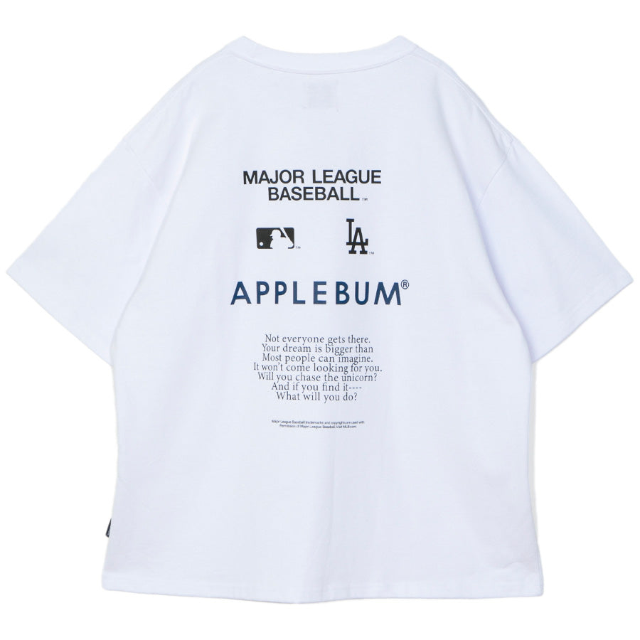 APPLEBUM（アップルバム）DODGERS GIRL T-SHIRT ホワイト 平置き背面 ML2621109L