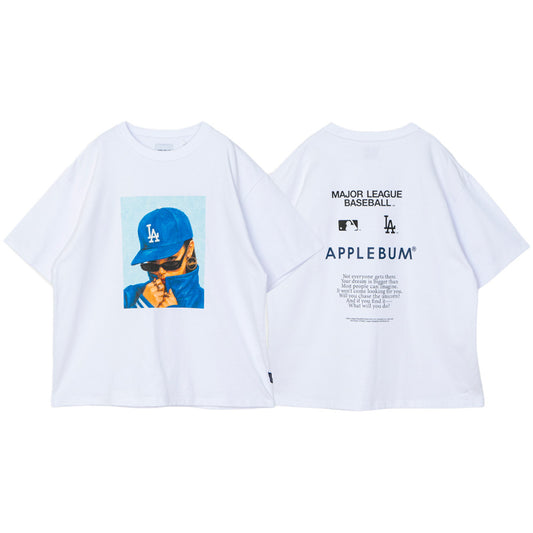APPLEBUM（アップルバム）DODGERS GIRL T-SHIRT ホワイト 表・裏 ML2621109L