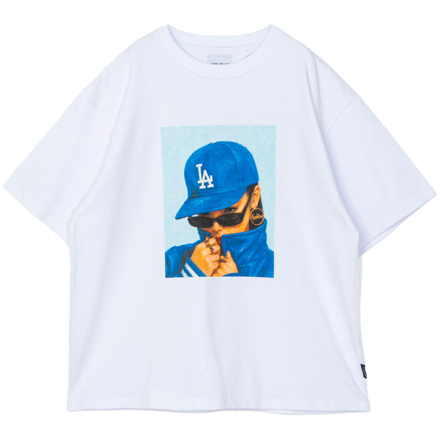 APPLEBUM（アップルバム）DODGERS GIRL T-SHIRT ホワイト 平置き正面 ML2621109L