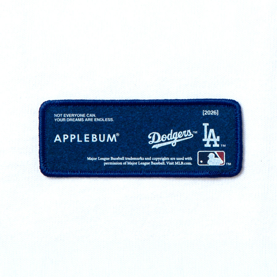 APPLEBUM（アップルバム）DODGERS T-SHIRT ホワイト フロント左裾ワッペン詳細 ML2621108L
