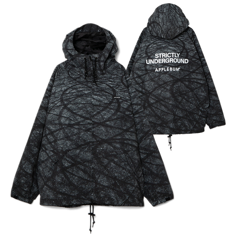 新品 APPLEBUM マドラス パッチワーク ジップアップ シャツジャケット APPLEBUM | アップルバム Drift Marks Hoodie Jacket ブラック ジップ