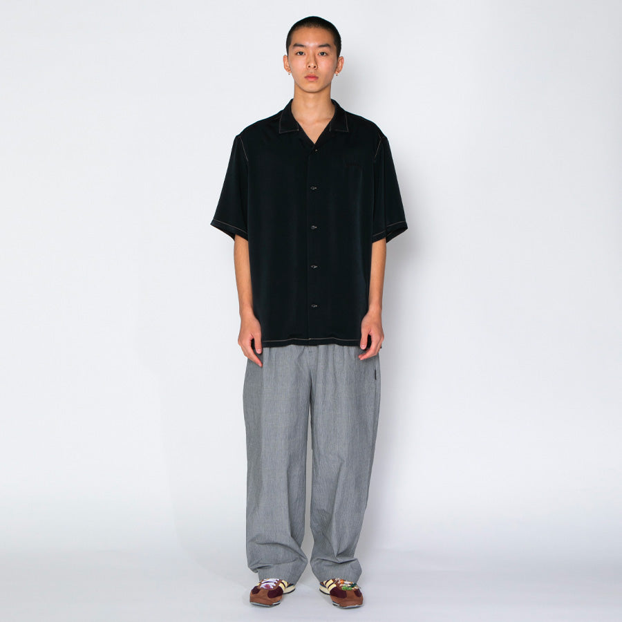 APPLEBUM Banshu Organic Wide Pants グレンチェック モデル着用 全身