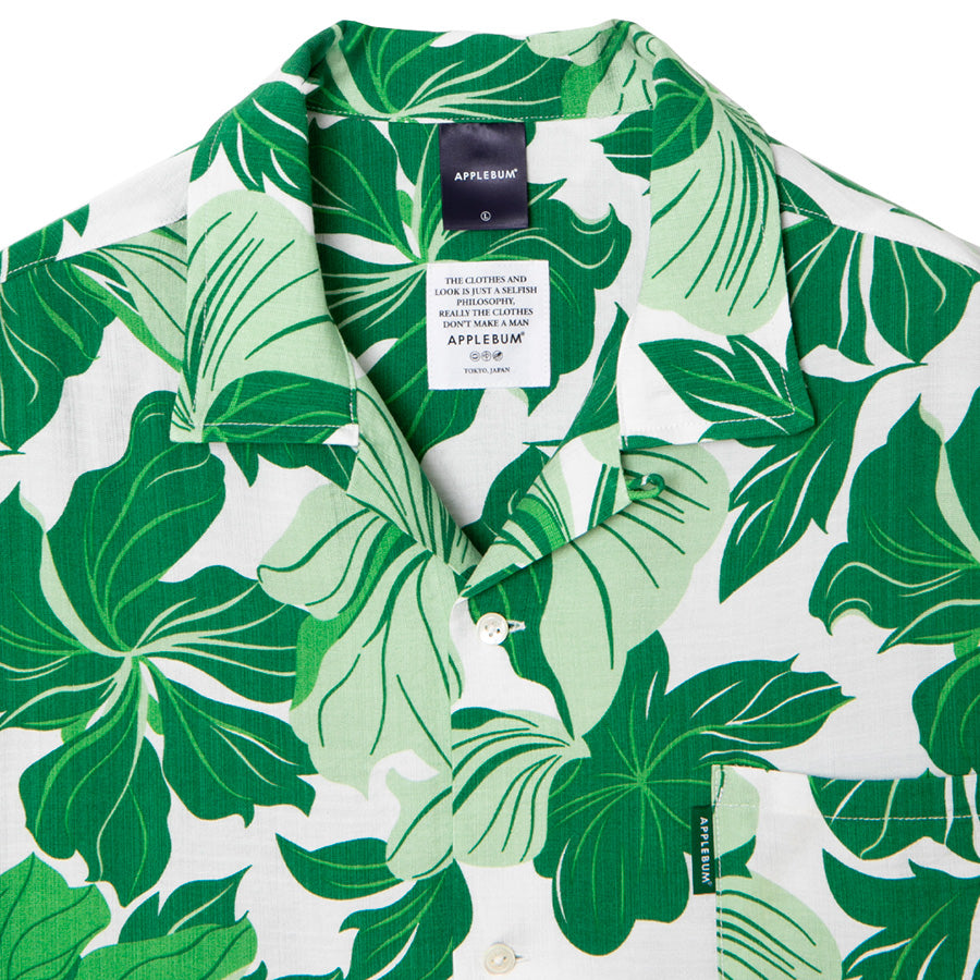 APPLEBUM Tropical Aloha グリーン 開襟デザイン