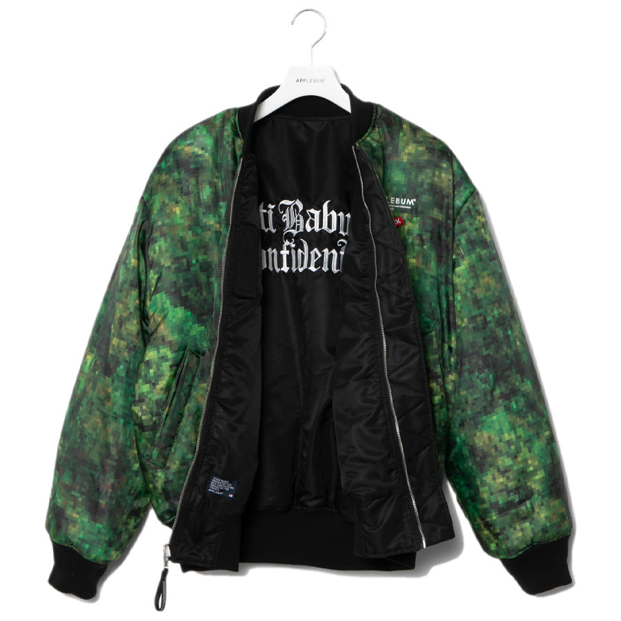 APPLEBUM × raidback fabric ( アップルバム ) PIXEL CAMO MA-1 ジャケット GT2520604
