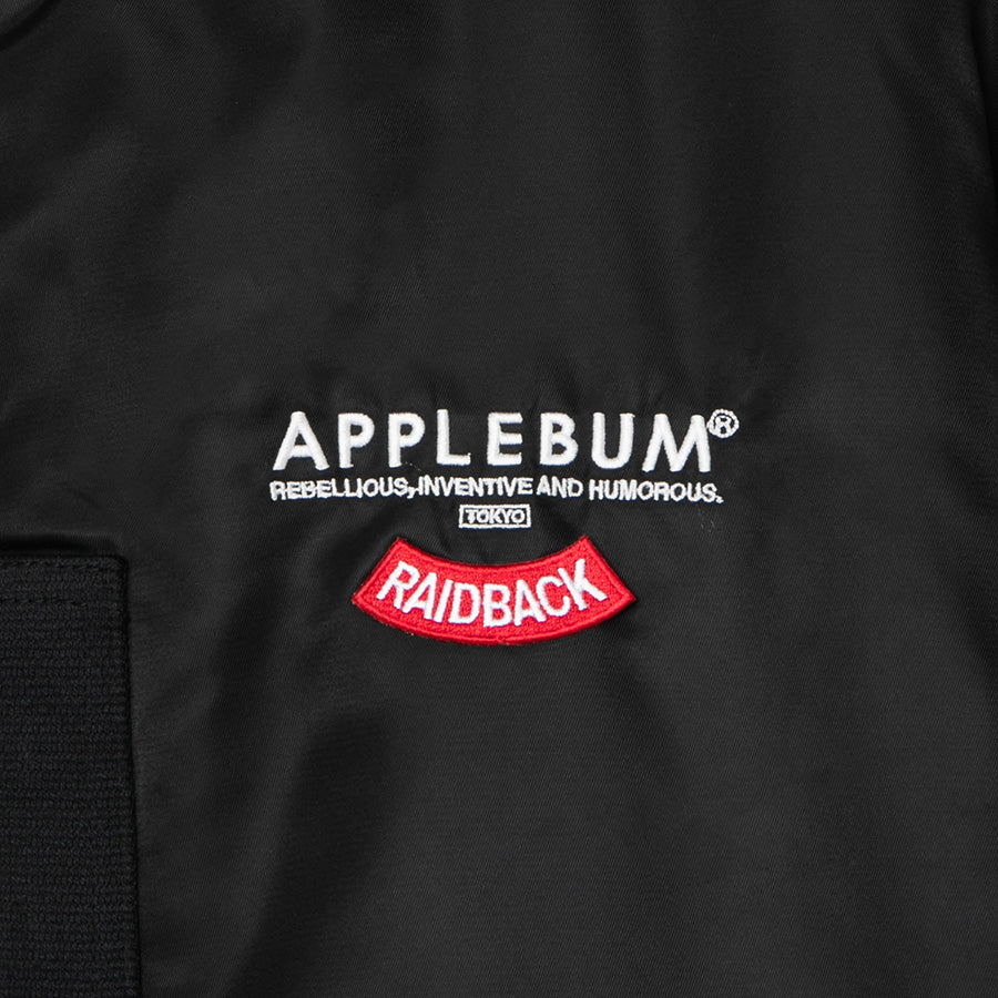 APPLEBUM ブラック MA-1ジャケット B&Wロゴ　アップルバム アップルバム MA1 ジャケット APPLEBUM LIGHT MA-1 JACKET メンズ