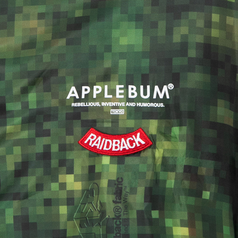 APPLEBUM × raidback fabric (アップルバム) PIXEL CAMO MA-1