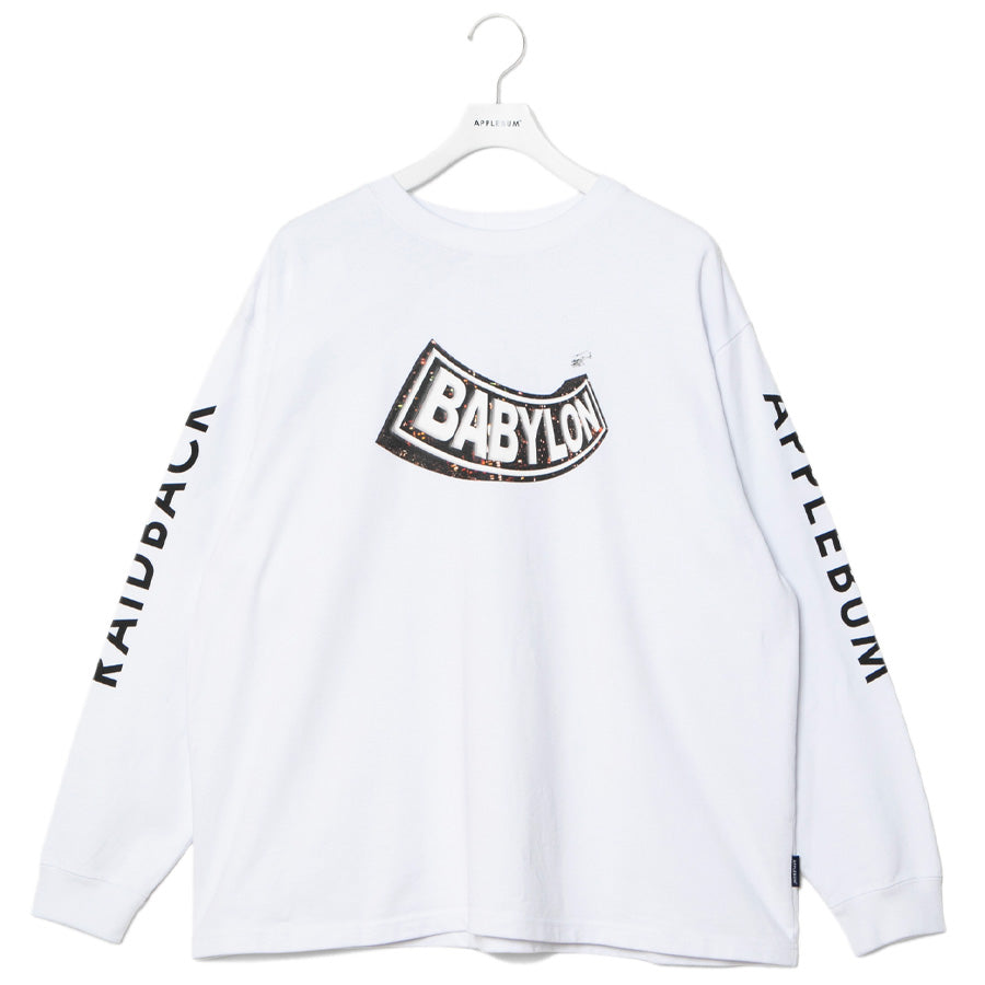 APPLEBUM × raidback fabric ( アップルバム ) BABYLON VIEW ARCH LOGO L/S T-SHIRT ロングスリーブ Tシャツ GT2521103