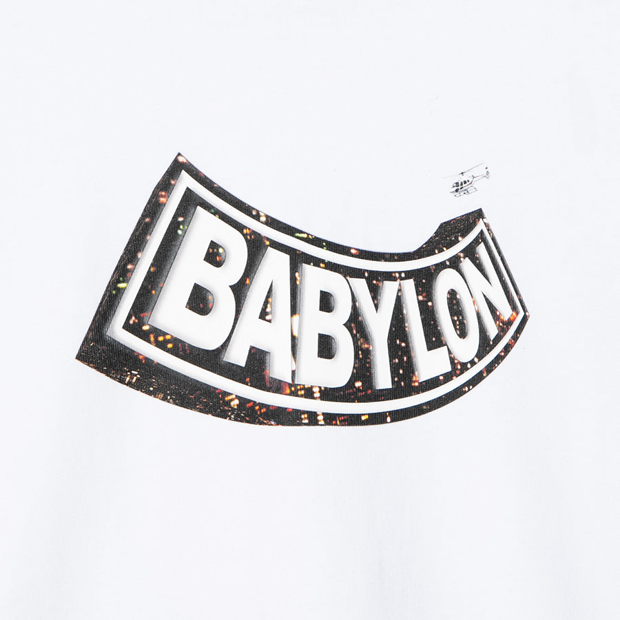 APPLEBUM × raidback fabric BABYLON VIEW ARCH LOGO L/S T-SHIRT
