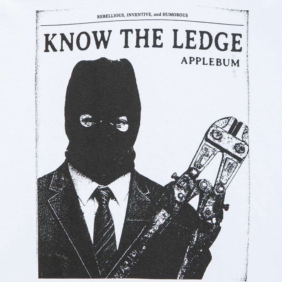 APPLEBUM KNOW THE LEDGE L/S T-SHIRT 長袖Tシャツ ホワイト フロントグラフィック詳細 EA2621109