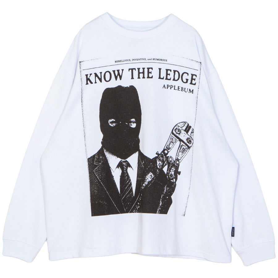 APPLEBUM KNOW THE LEDGE L/S T-SHIRT 長袖Tシャツ ホワイト 平置き正面 EA2621109