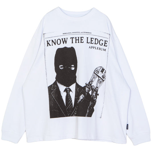 APPLEBUM KNOW THE LEDGE L/S T-SHIRT 長袖Tシャツ ホワイト 平置き正面 EA2621109