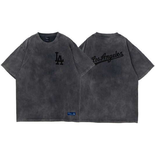 APPLEBUM LA DODGERS DAMAGE T-SHIRT Tシャツ ヴィンテージブラック 正面 背面 平置き ML2621103L