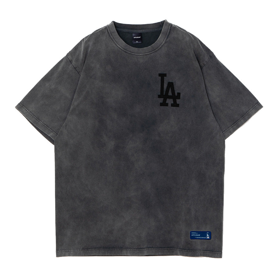 APPLEBUM LA DODGERS DAMAGE T-SHIRT Tシャツ ヴィンテージブラック 正面 平置き ML2621103L