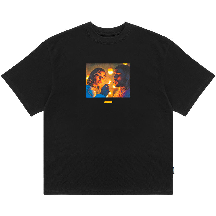 APPLEBUM Light It Up T-shirt 12oz ブラック 正面