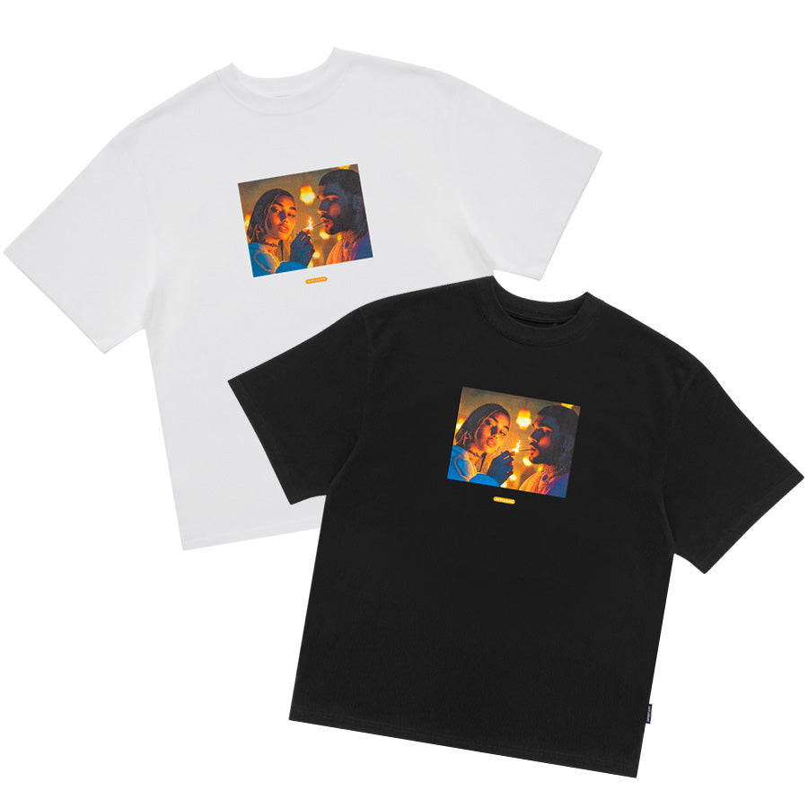 APPLEBUM ( アップルバム ) Light It Up T-shirt 12oz ホワイト / ブラック グラフィック ヘビーウェイトTシャツ メンズ 2511116