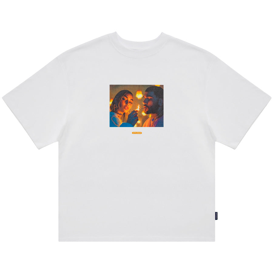 APPLEBUM Light It Up T-shirt 12oz ホワイト 正面