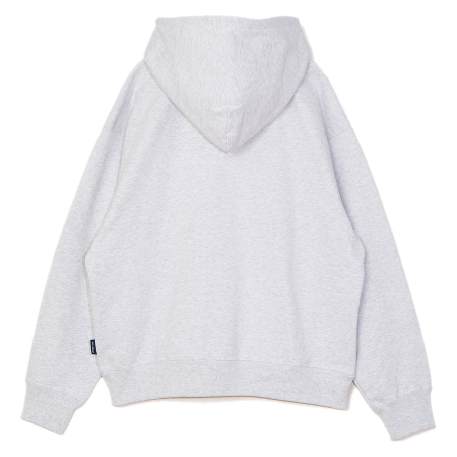 APPLEBUM LOGO EMBROIDERY HOODIE パーカー アッシュ 背面 平置き 2620409