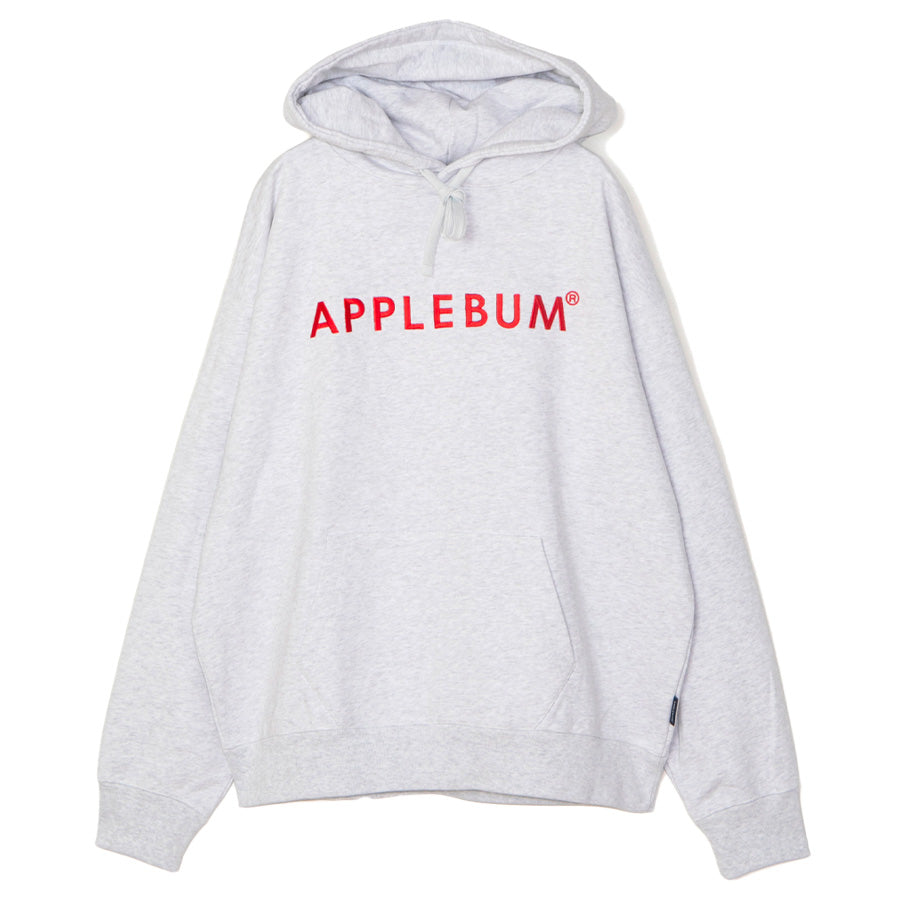 APPLEBUM LOGO EMBROIDERY HOODIE パーカー アッシュ 正面 平置き 2620409