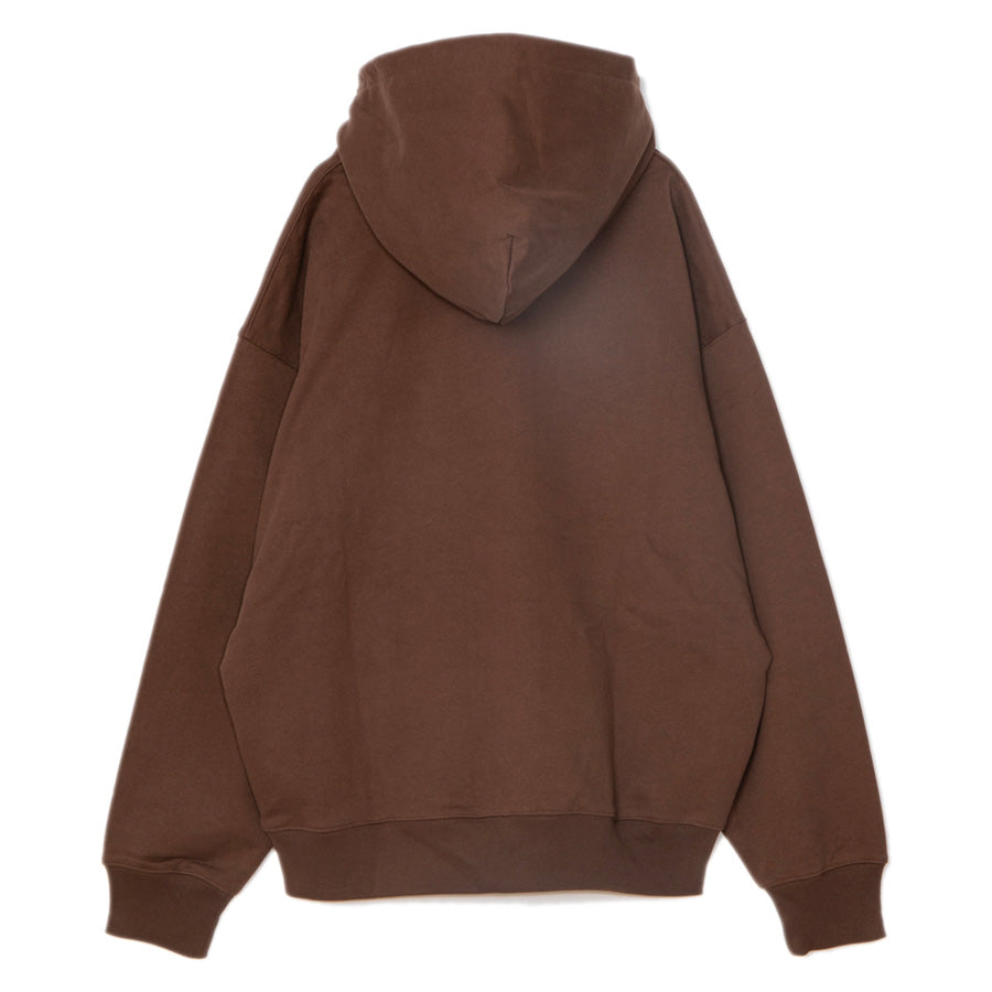 APPLEBUM LOGO EMBROIDERY HOODIE パーカー ブラウン 背面 平置き 2620409