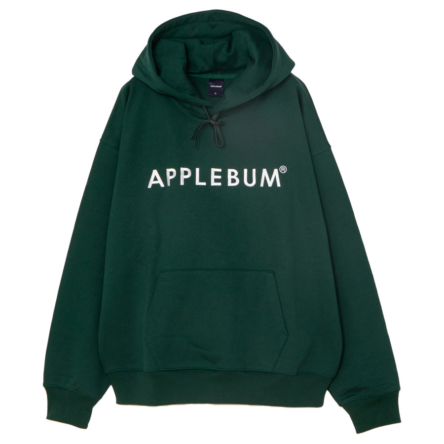 APPLEBUM LOGO EMBROIDERY HOODIE パーカー グリーン 正面 平置き 2620409