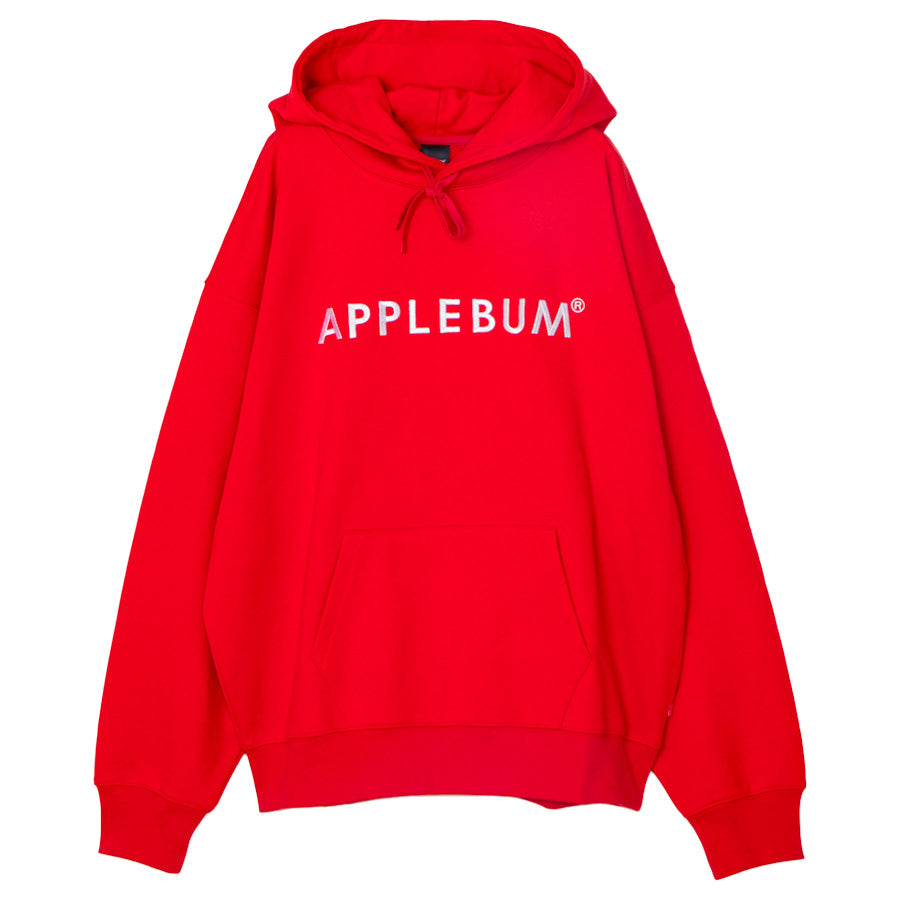 APPLEBUM LOGO EMBROIDERY HOODIE パーカー レッド 正面 平置き 2620409