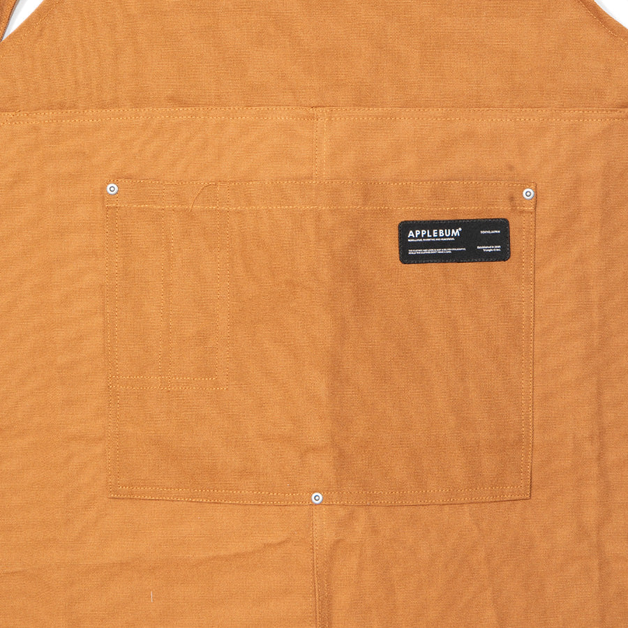 APPLEBUM LOGO LABEL APRON エプロン キャメル フロントポケット詳細 2621004