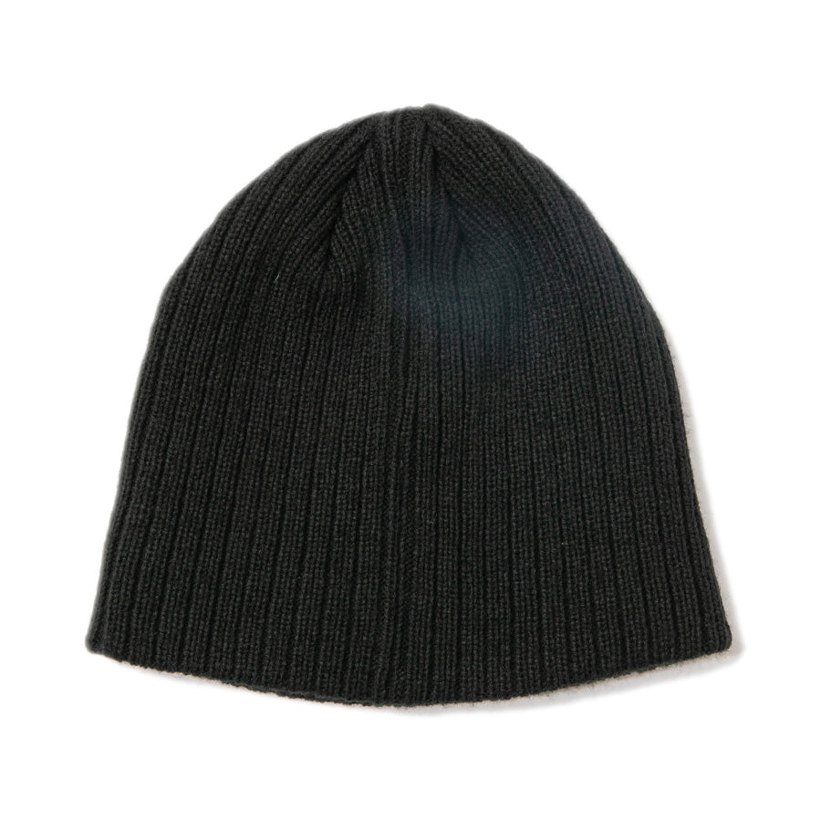 APPLEBUM LOGO LABEL KNIT CAP ニットキャップ ビーニー ブラック 背面 平置き 2620908
