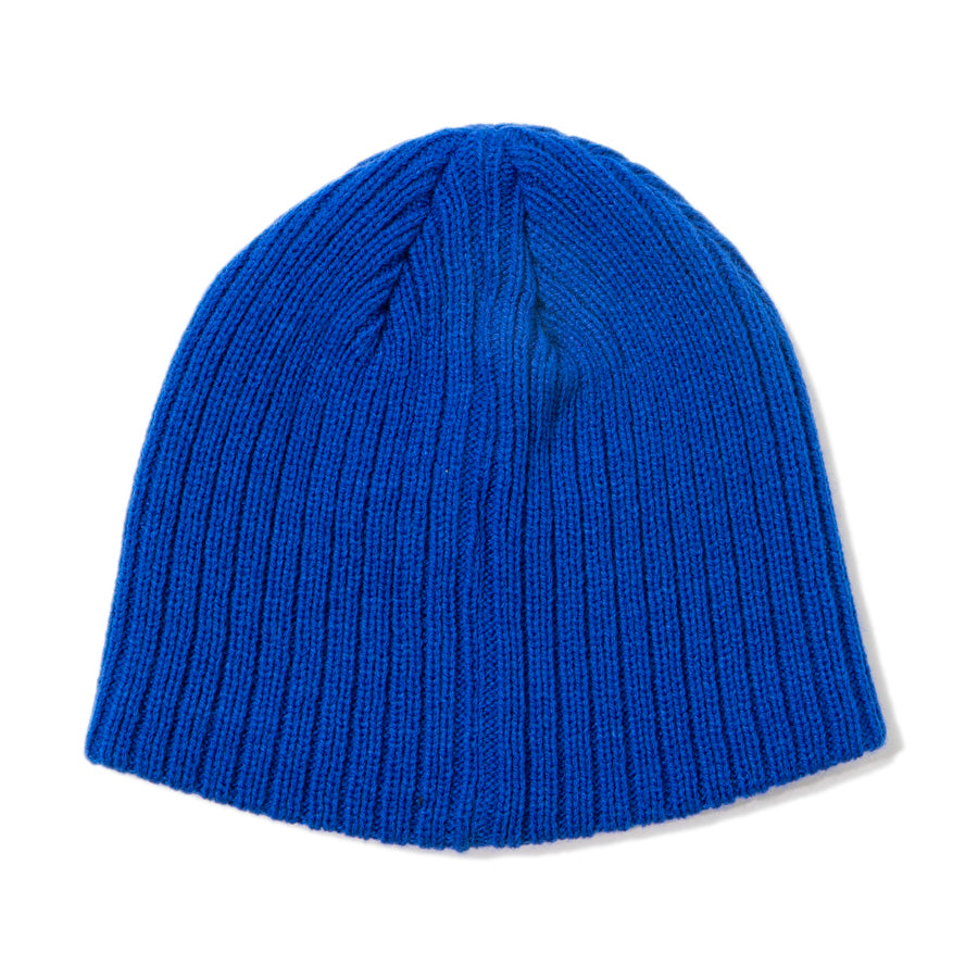 APPLEBUM LOGO LABEL KNIT CAP ニットキャップ ビーニー ブルー 背面 平置き 2620908