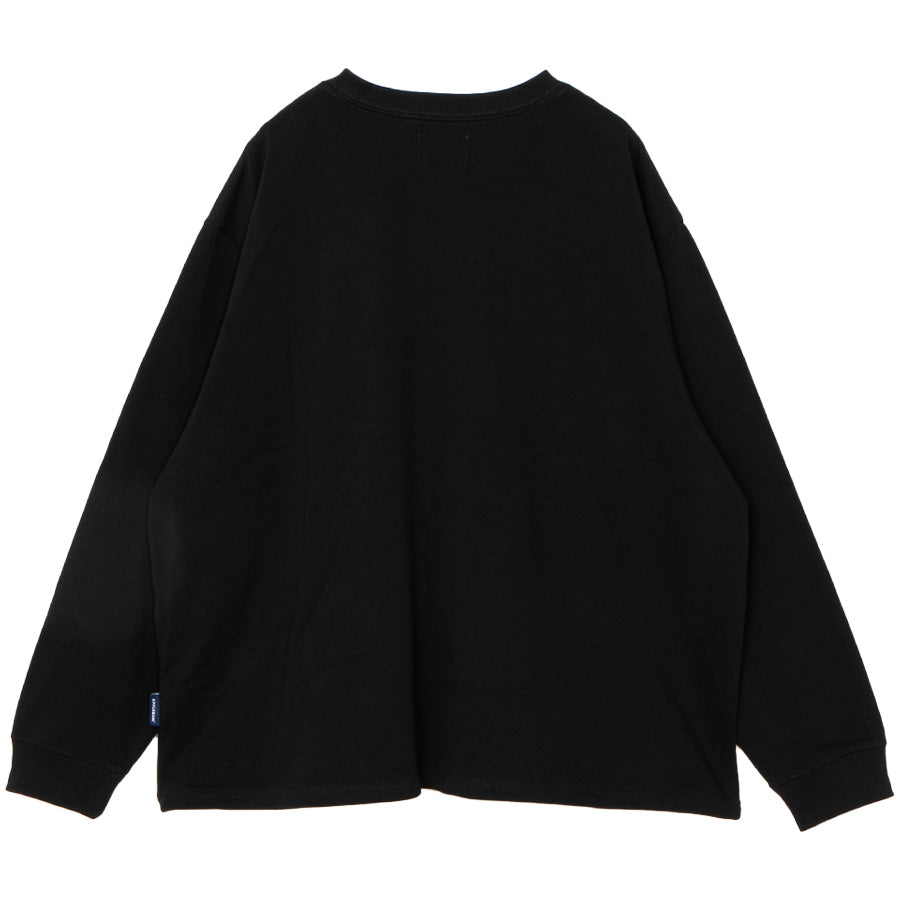 APPLEBUM LOGO LABEL L/S T-Shirt ロングスリーブTシャツ ブラック 背面 平置き EA2621108