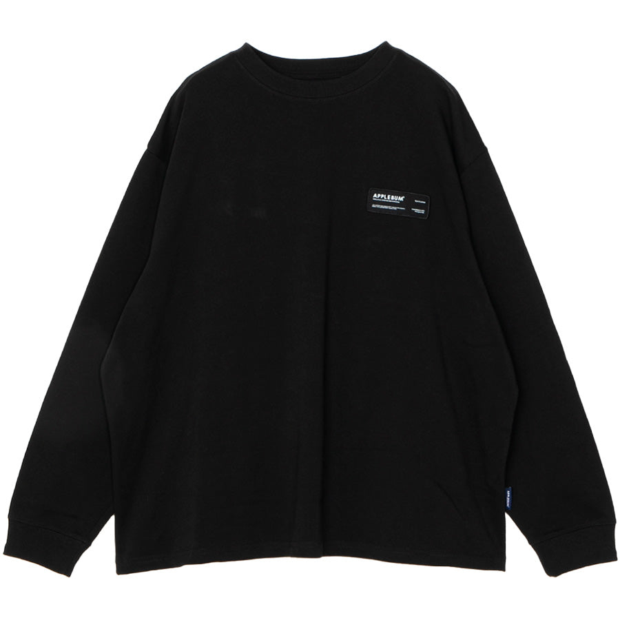 APPLEBUM LOGO LABEL L/S T-Shirt ロングスリーブTシャツ ブラック 正面 平置き EA2621108