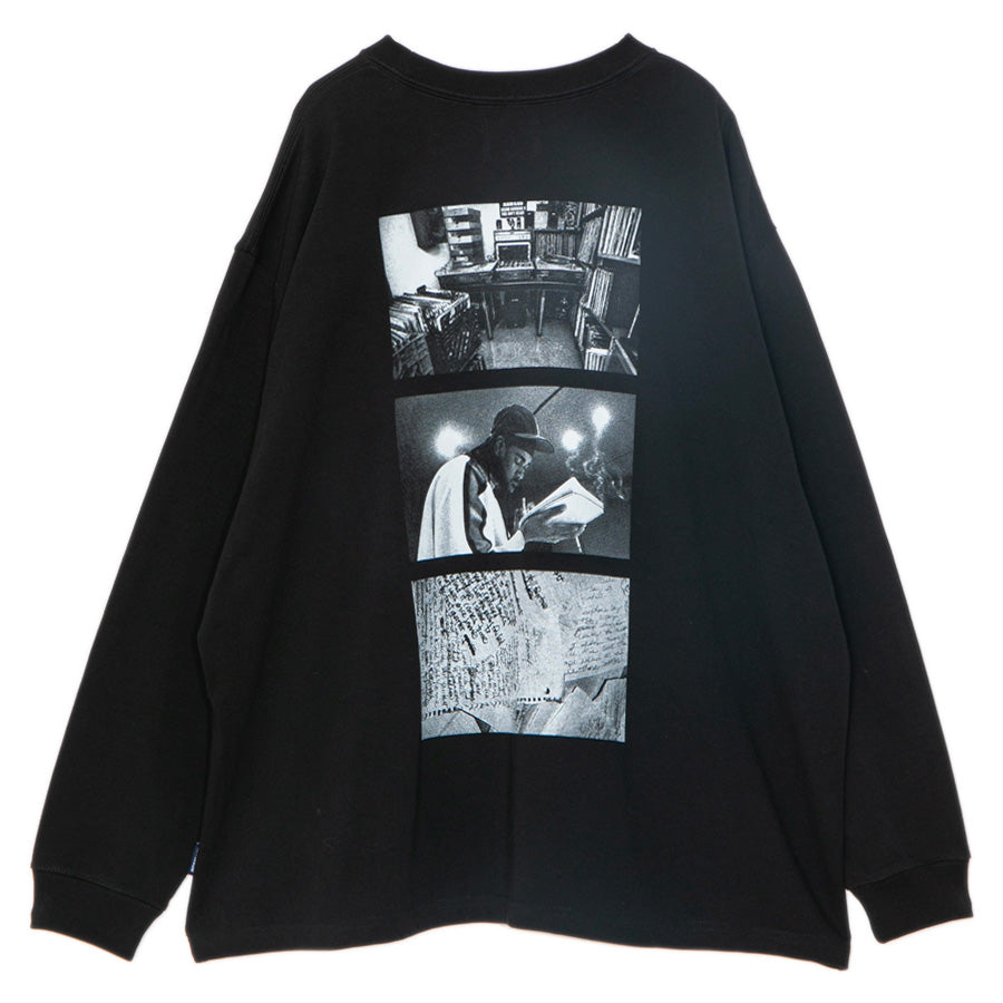 APPLEBUM LYRIC L/S T-SHIRT 長袖Tシャツ ブラック 背面 平置き 2621108