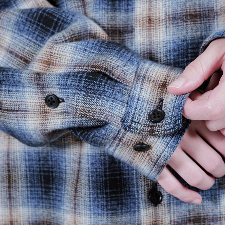 APPLEBUM | アップルバム Melange Check Nel Shirt ネイビー